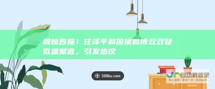 震惊四座！任泽平和但斌微博双双疑似遭禁言，引发热议