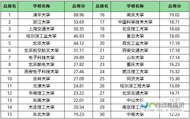 综合排名榜单解析