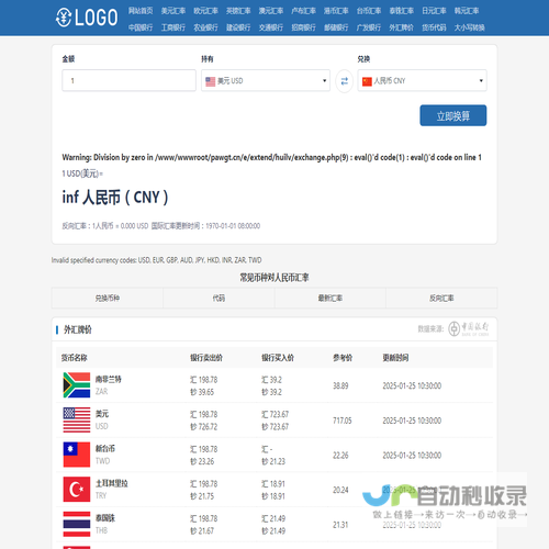 全球国家货币兑人民币汇率实时查询