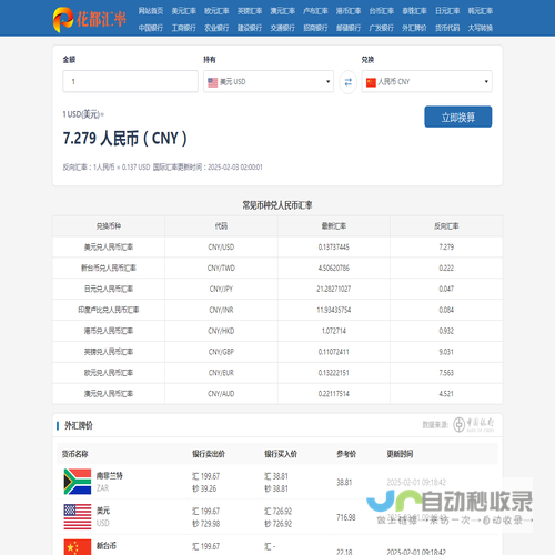 实时汇率换算工具